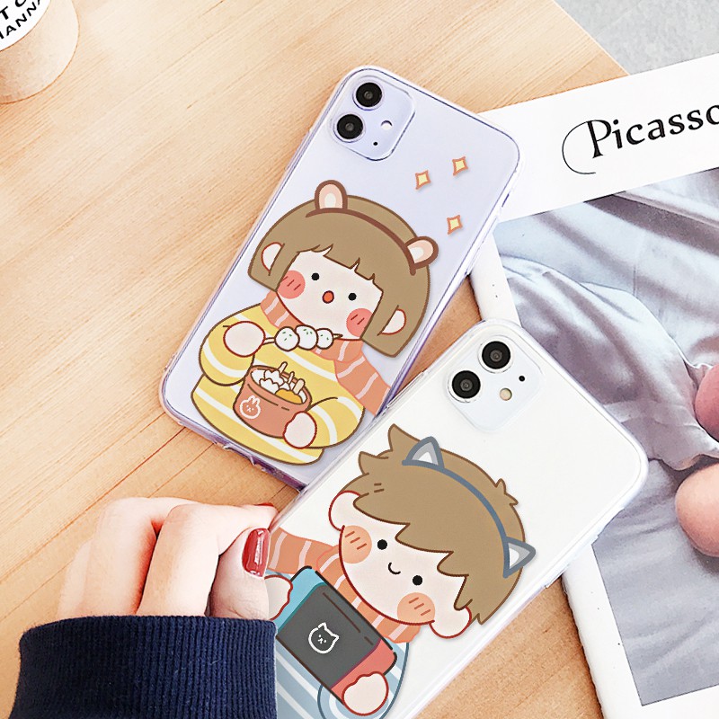 Ốp lưng iphone silicon dẻo Cặp đôi mùa đông viền trong dành cho iphone 6 đến 14promax - t35