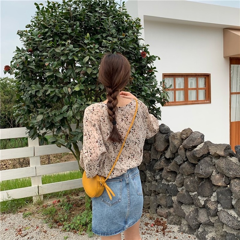 Áo sơ mi voan cổ tim in họa tiết hoa nhí xinh xắn thời trang phong cách hàn quốc dễ phối đồ | BigBuy360 - bigbuy360.vn