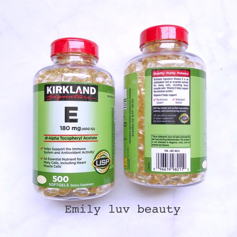 Viên uống Kirkland Vitamin E 180mg 500 viên