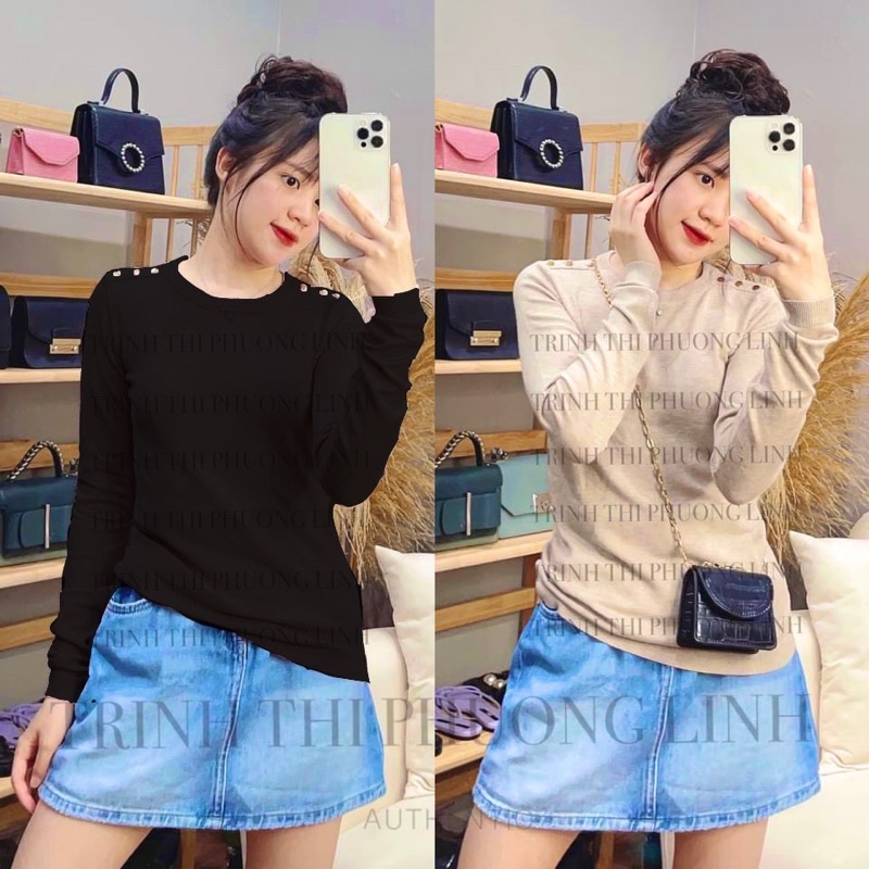 BÁN SỈ ÁO PULL LEN ĐÍNH VAI CÚC ĐỒNG CHO NỮ | BigBuy360 - bigbuy360.vn