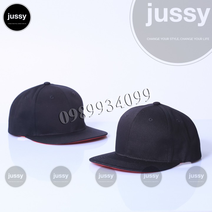 Nón Lưỡi Trai Snapback Trơn Đen Két ĐỎ Cá Tính