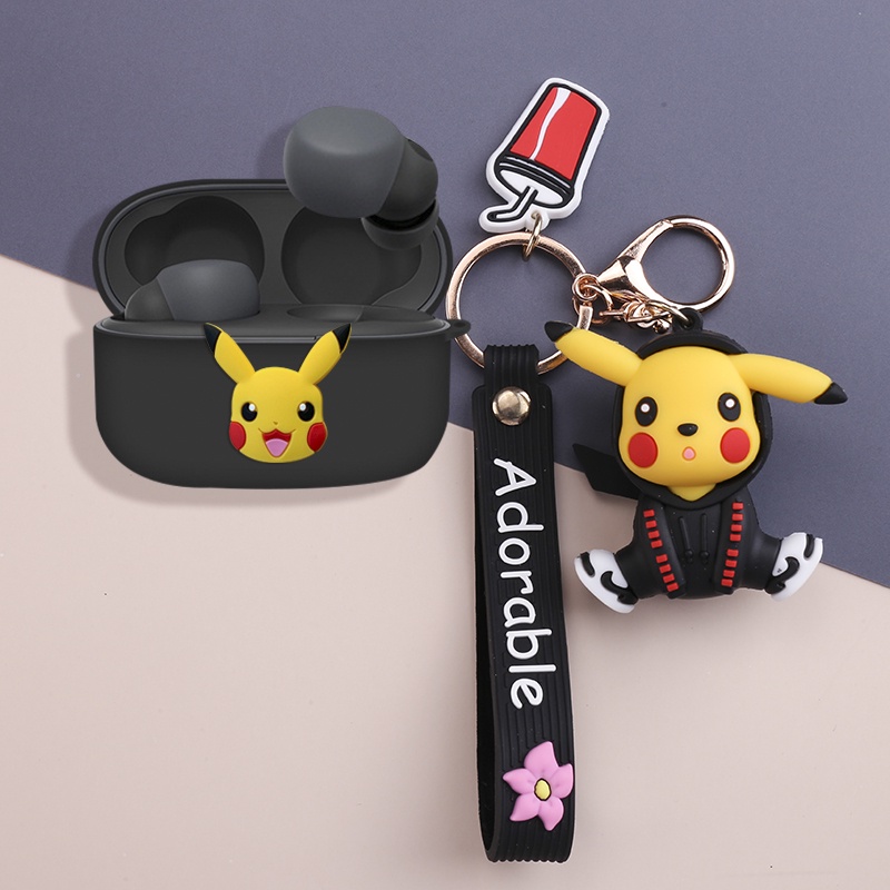 For Sony LinkBuds S Case Cartoon Bear Keychain Pendant Sony LinkBuds S Silicone Soft Shell Case Cute Snoopy Dinosaur Pendant Sony LinkBuds S Cover Shockproof Case