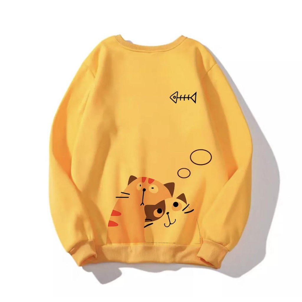 ÁO SWEATER IN MÈO DỄ THUƠNG