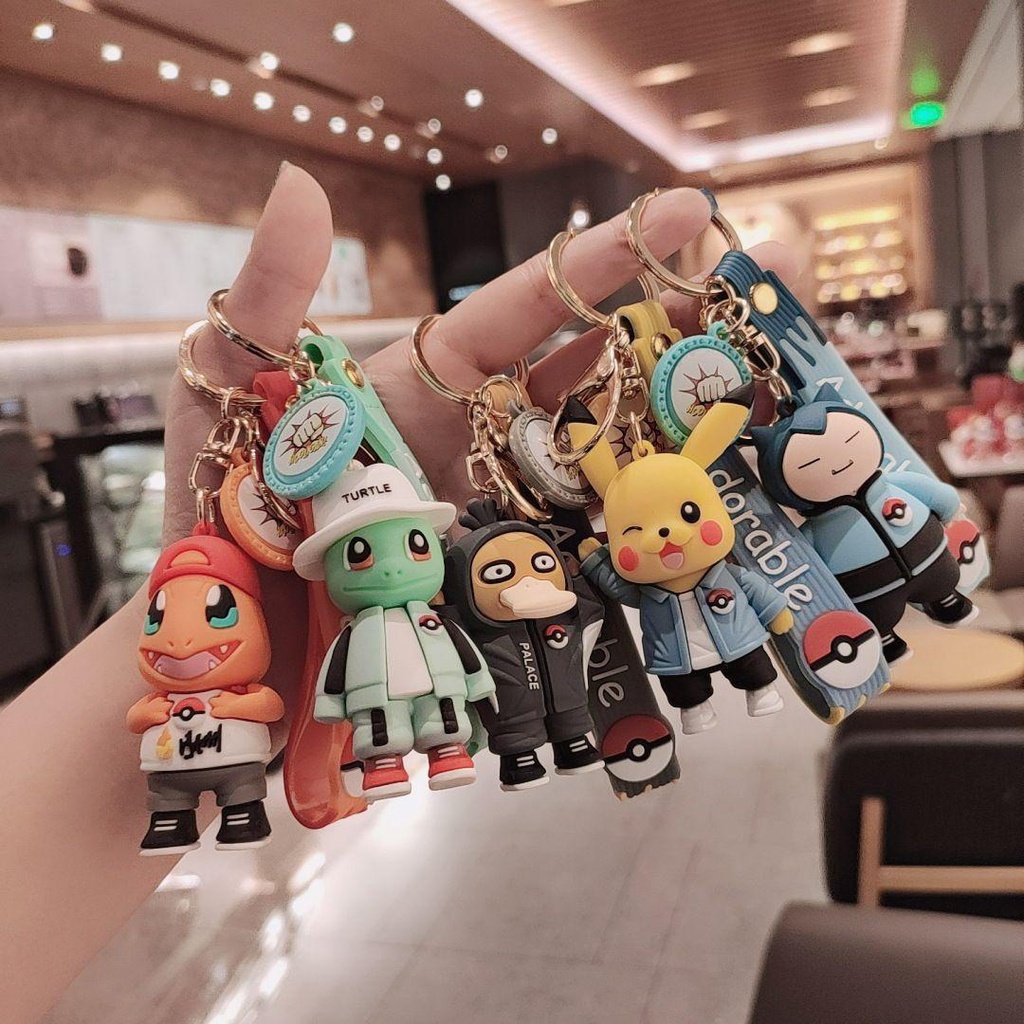 Móc Chìa Khóa Hình Pikachu / Rùa / Rồng Phun Lửa Kiểu Nhật Bản Dễ Thương
