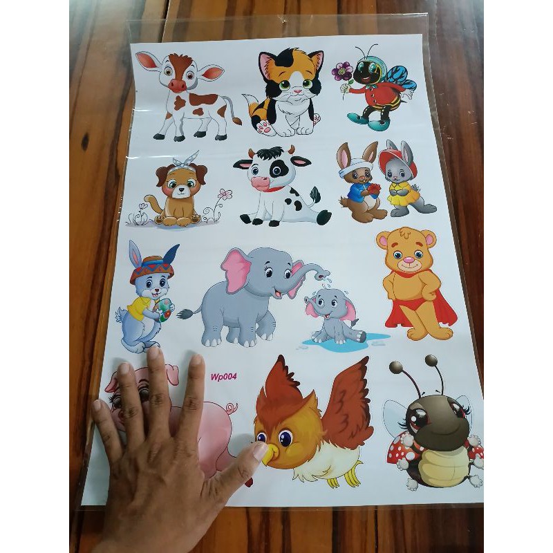 Bộ tem dán hình thú lớn ngang 40cm dài 60cm