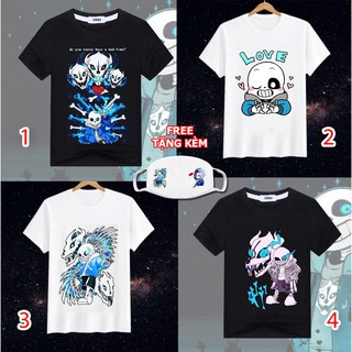 SALE- BST áo thun in hình Sans Undertale độc đẹp kèm quà tặng bịt mặt Sans