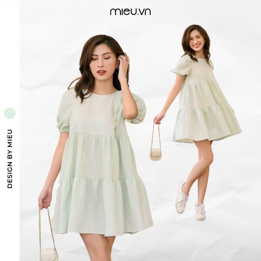 MIEU - Đầm babydoll 2 tầng (Xanh dương đậm/xanh ngọc) - HMR15