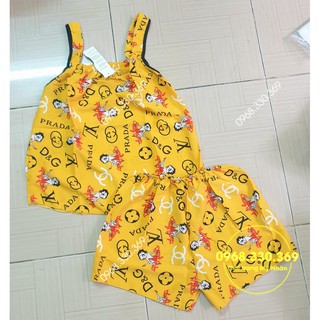 (38_50kg) Đồ bộ lụa hàn đùi đẹp