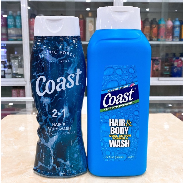 (532ml - 946ml) Sữa tắm gội cho Nam Coast Hair & Body Wash Classic Scent của Mỹ Mẫu Mới
