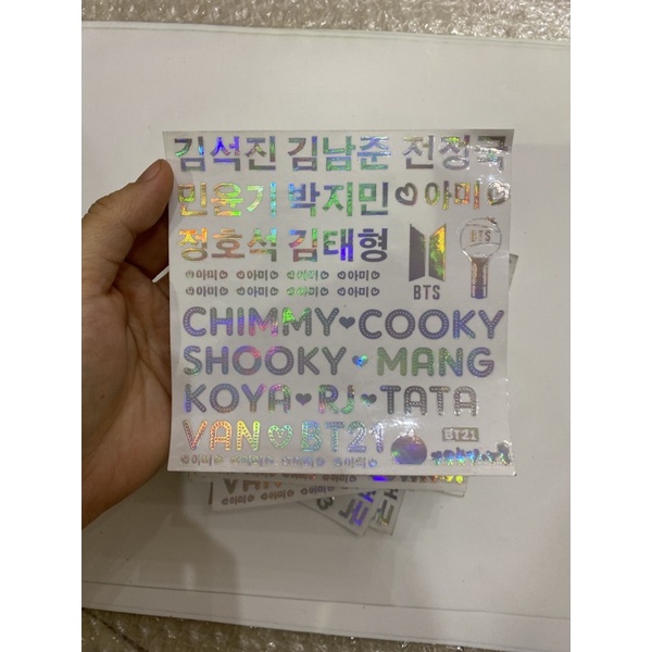 Sticker hologram BTS BT21 - hình dán phản quang