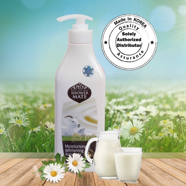 (HÀNG CHÍNH HÃNG) Sữa Tắm Tinh Chất sữa dê shower mate moisturizing &amp; whitening 550g
