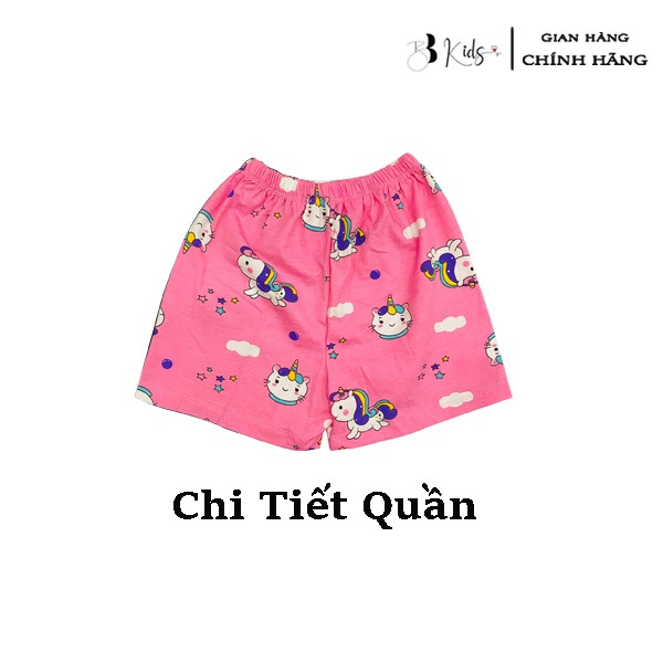 Bộ Cotton Ngắn Tay BB Kids Họa Tiết Ngựa Poly Màu Hồng Cho Bé Gái