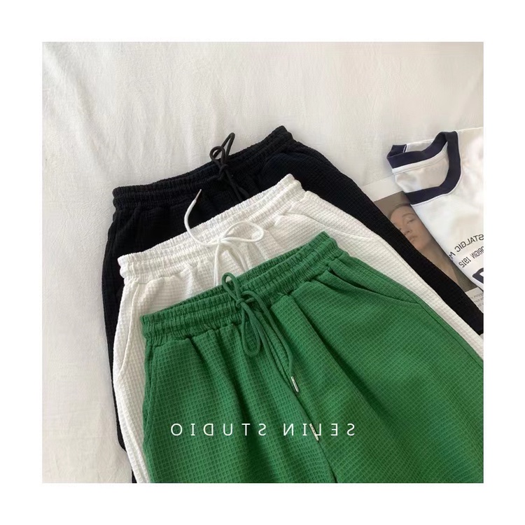 Quần Short Thể Thao Ống Rộng Lưng Cao Phối Dây Rút 3 Màu Sắc Lựa Chọn Thời Trang Dành Cho Nữ