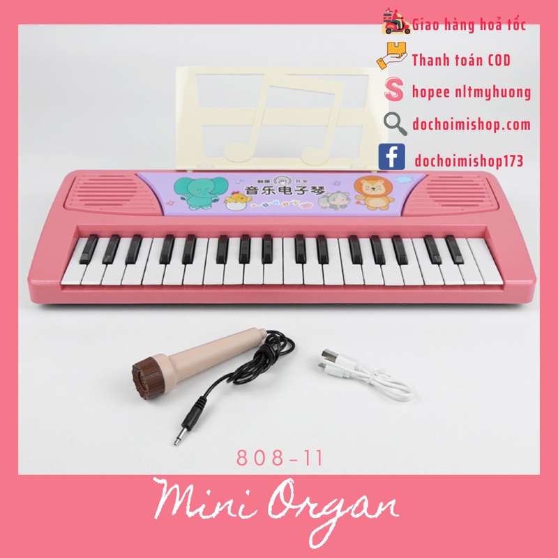 Đồ chơi đàn organ mini cho bé 808-11 Nhựa đẹp