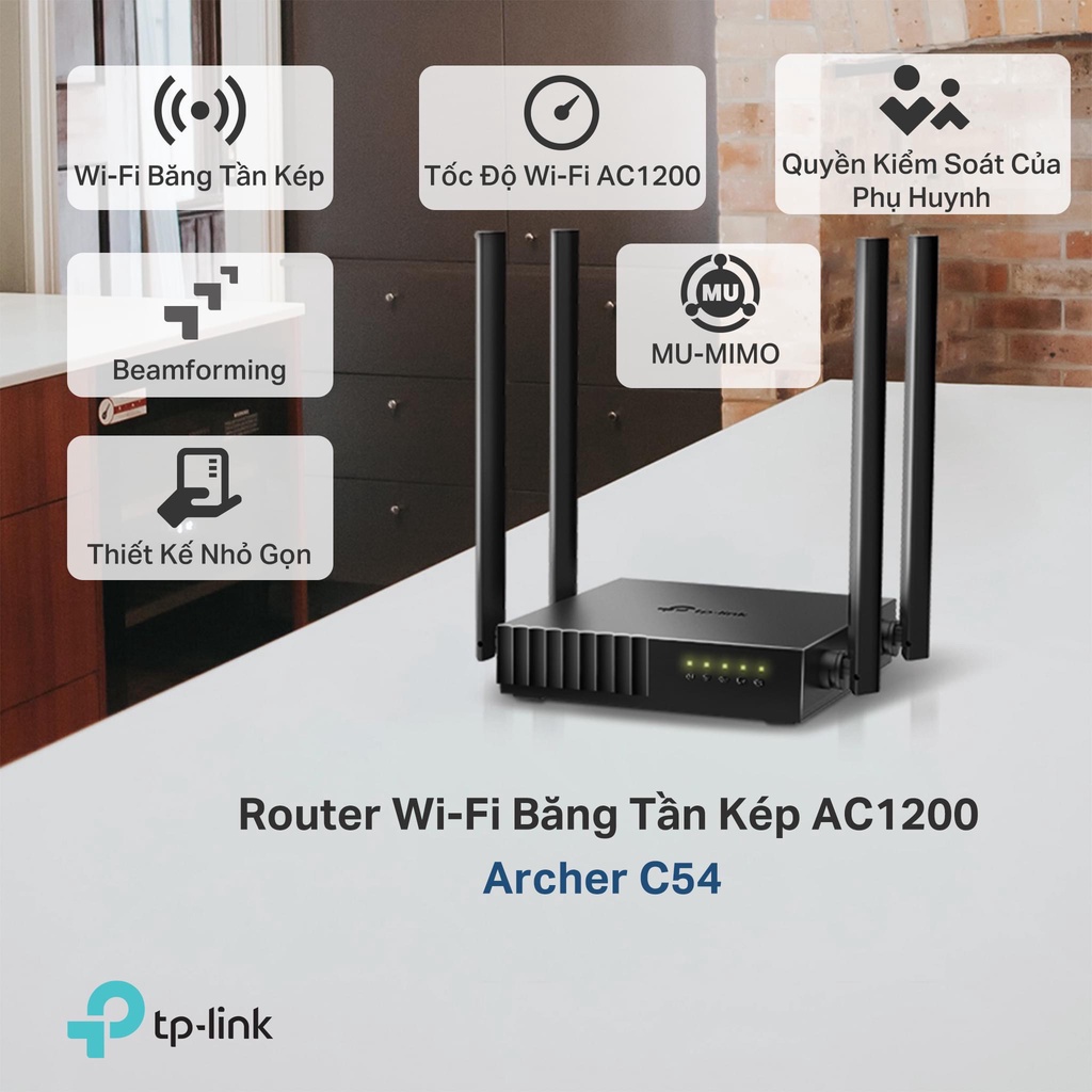 [Hỏa Tốc - HCM] Bộ Phát Wifi TP-Link Băng Tần Kép AC 1200 Archer C54 | Hàng Chính Hãng |Bảo Hành 24 Tháng |NgocvienStore