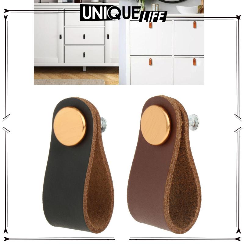 Tay Nắm Cửa Tủ Đồ Nội Thất Bằng Da Kèm Ốc Vít Tiện Dụng Chất Lượng Cao Shiwaki4