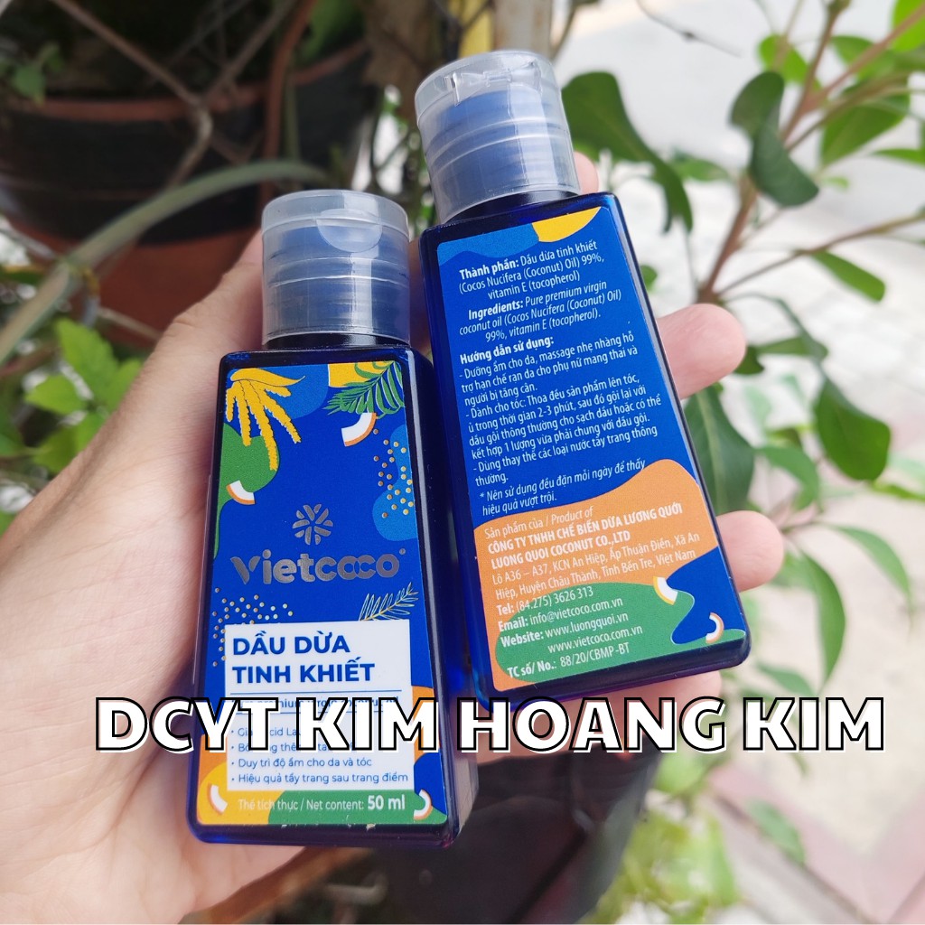 Dầu dừa tinh khiết VIETCOCO - chai mini 50ml tiện lợi