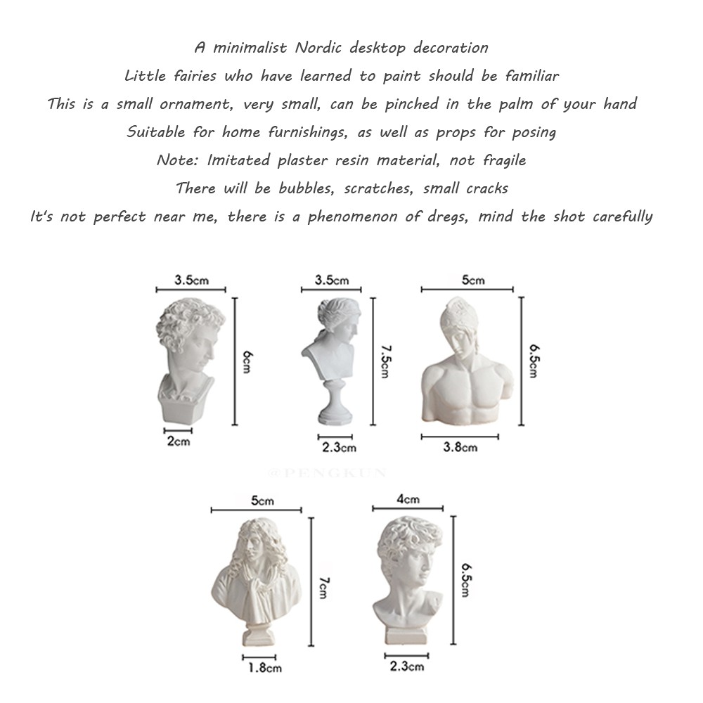 10 đầu tượng bán thân cỡ nhỏ làm đồ trang trí