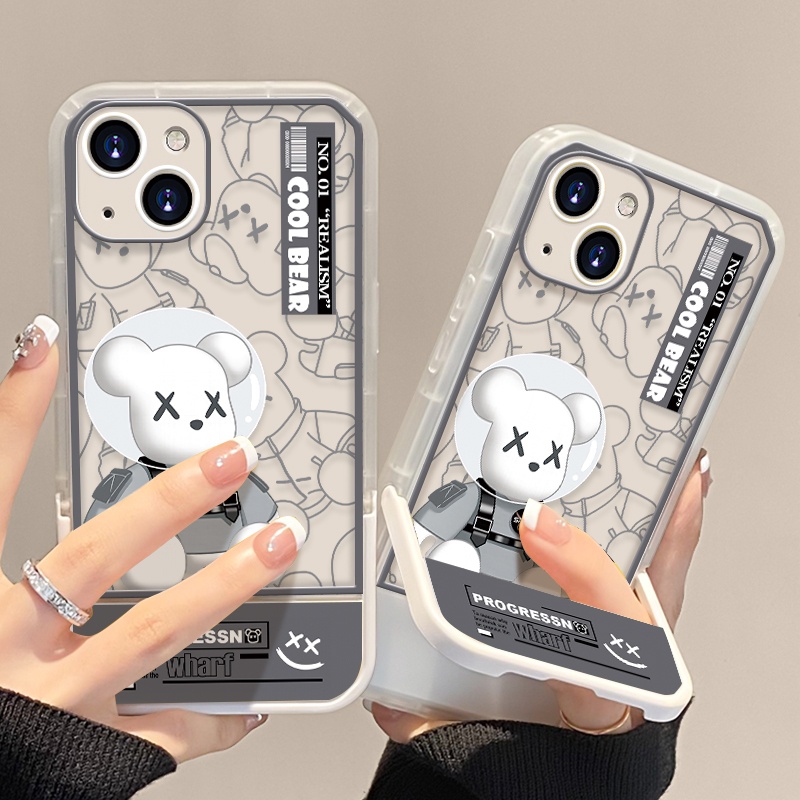 Ốp Điện Thoại Trong Suốt Họa Tiết Gấu Dễ Thương Chống Sốc Cho IPhone 13 Pro XR X XS Max 6 6s 7 8 Plus 11 12 Pro