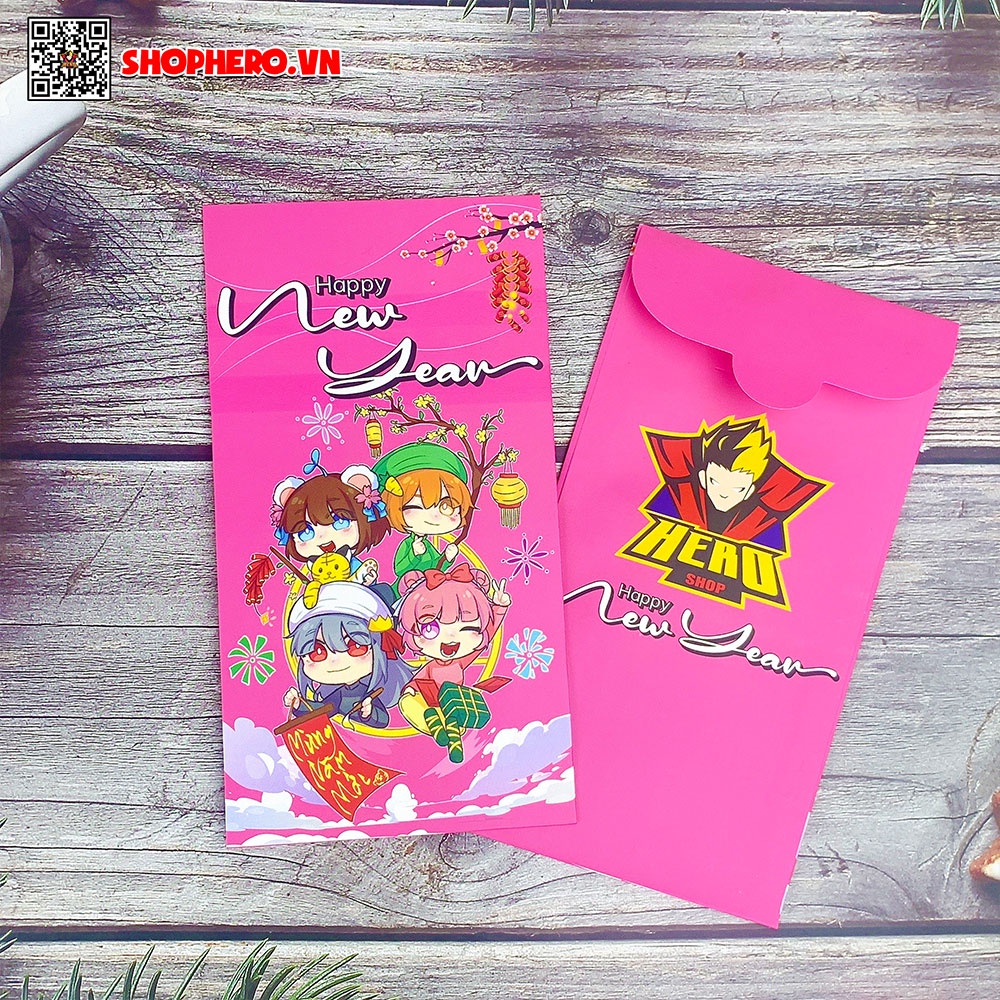 Bộ 6 bao lì xì Hero Team in hình đầy đủ các nhân vật