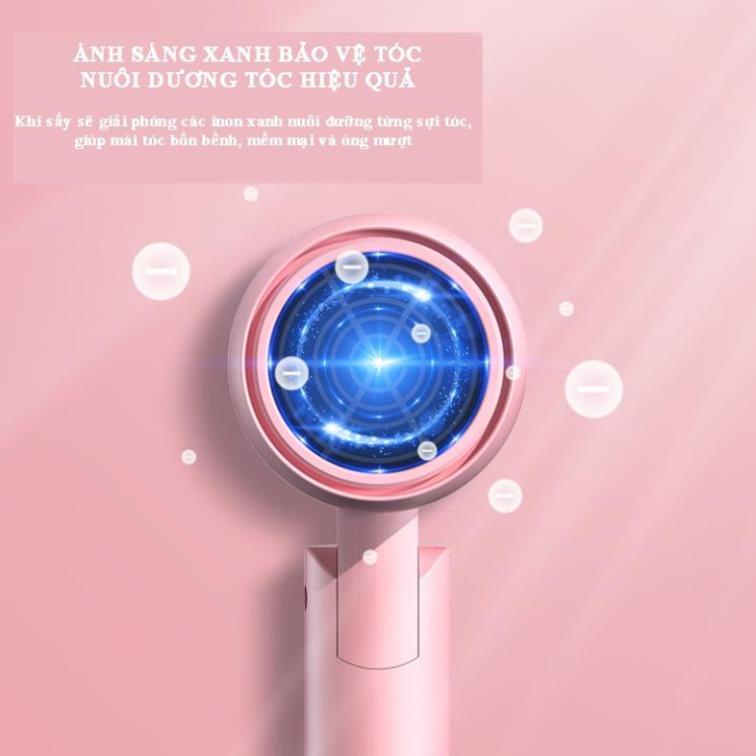 Máy sấy tóc mini BADABENC gấp gọn tạo kiểu tóc chuyên nghiệp công suất lớn 1000w bảo hành 12 tháng