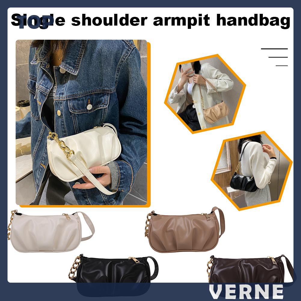 Túi Đeo Vai / Kẹp Nách / Túi Xách / Túi Xách Bằng Da Pu Xếp Ly Phối Dây Xích Thời Trang Cho Nữ