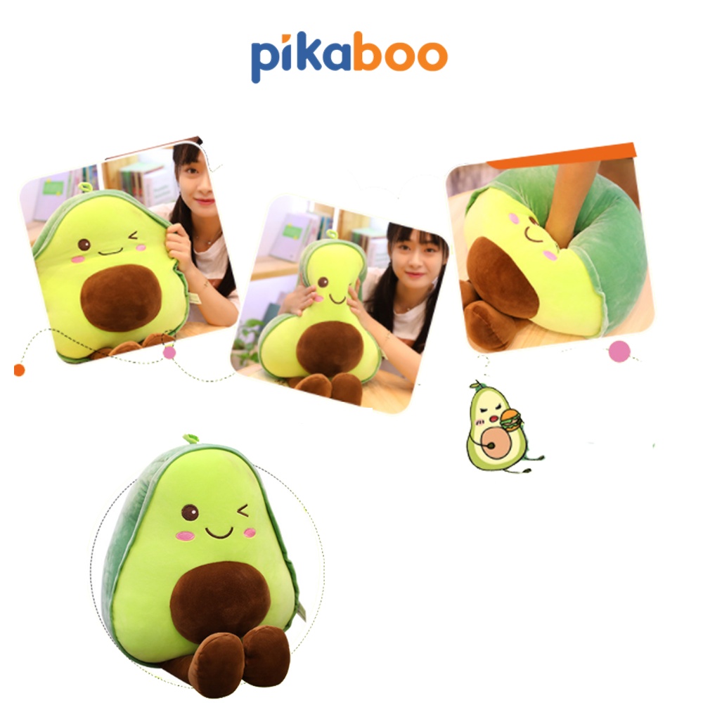 (Summer Sale 50%) Gấu bông quả quả bơ cao cấp Pikaboo, vải cotton nhung lông mềm mịn co dãn, bông 3D tinh khiết an toàn