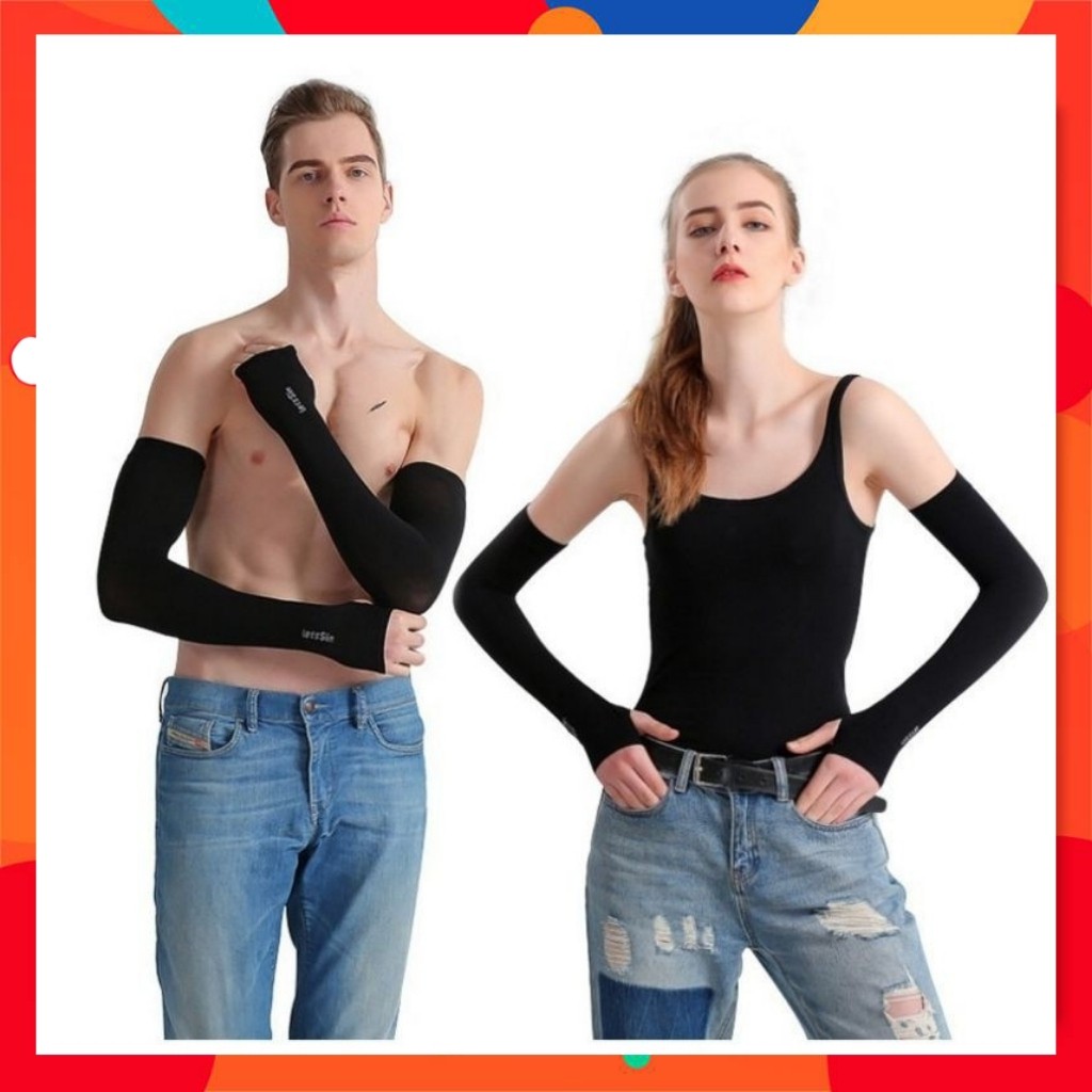 Găng tay chống nắng,ống tay chống tia uv Lechau cotton co giản,thấm hút tốt