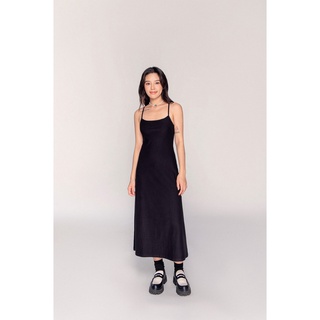 Libé - đầm thun sassy cami midi màu đen