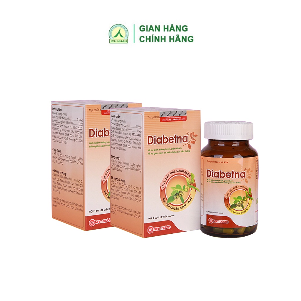 Combo 2 lọ viên uống dây thìa canh Diabetna Ích Nhân dành cho người tiểu đường giúp ổn định đư