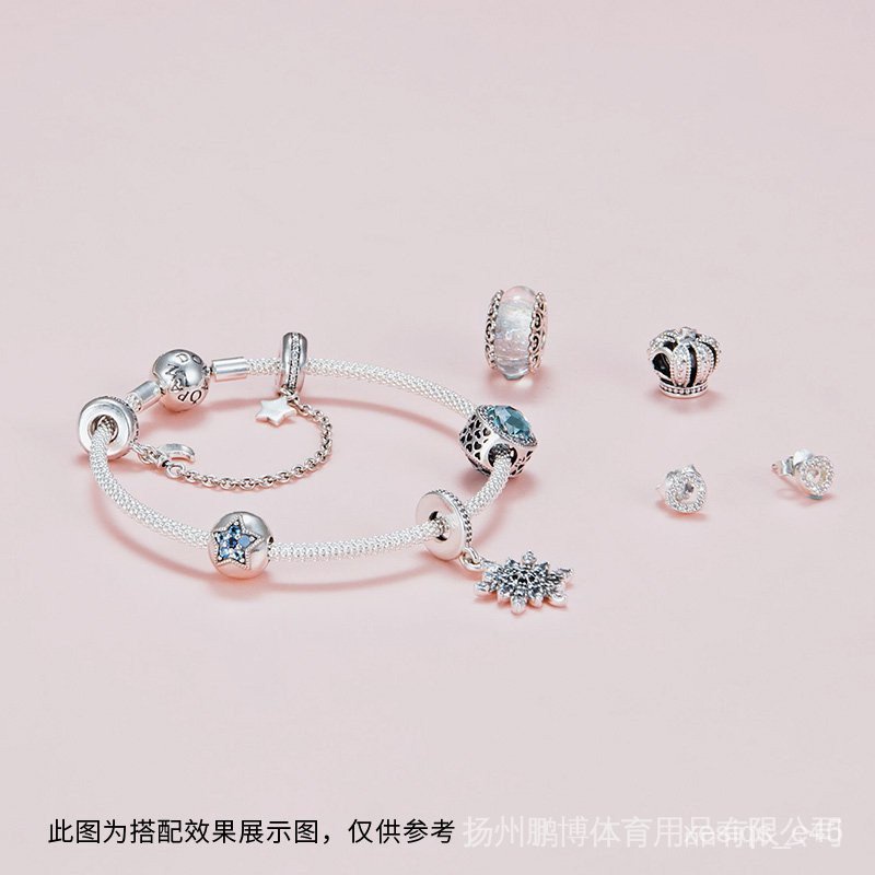 Mặt Dây Chuyền Bằng Thủy Tinh Mạ Bạc 925 Diy Cao Cấp797617Vòng Tay Chuỗi Hạt Thời Trang Cho Cặp Đôi