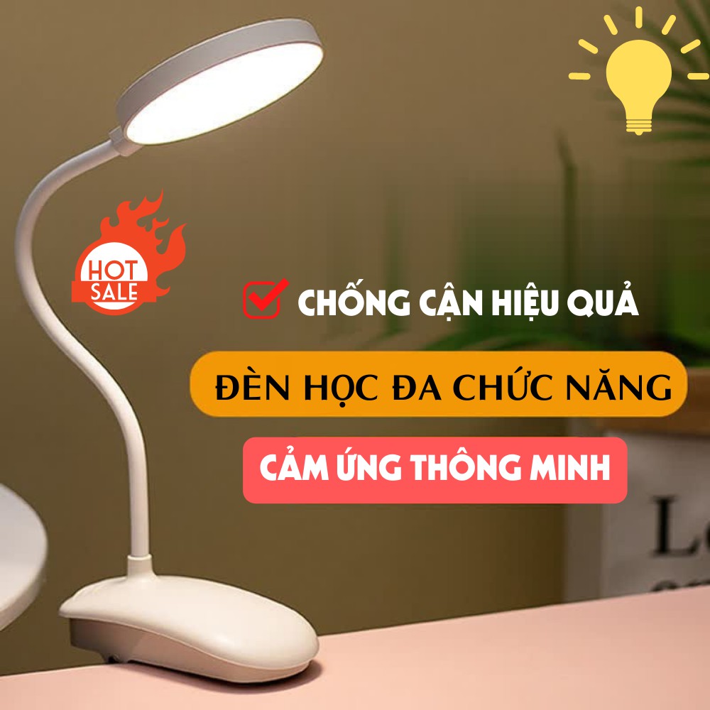 Đèn học để bàn , đèn học USB di động cao cấp kẹp bàn 3 chế độ ánh sáng bảo vệ mắt ATILA SHOP