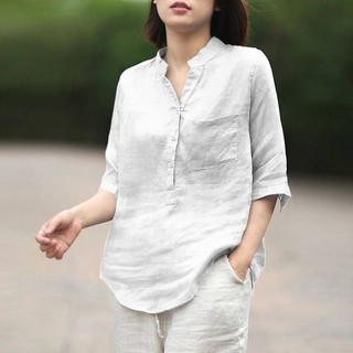 Áo sơ mi nữ công sở chất đũi cổ tàu siêu xinh A25