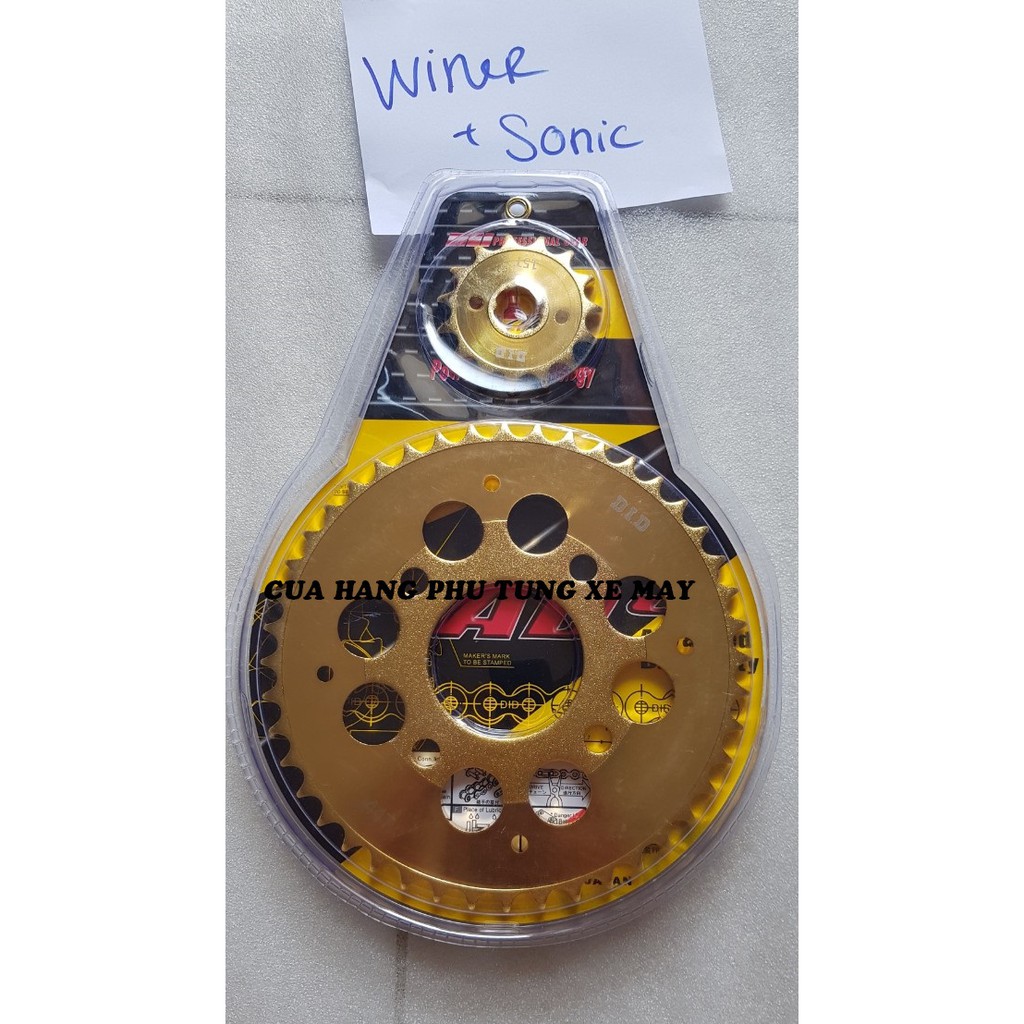 Trọn bộ sên nhông dĩa DID vàng xe Winner 150/ Winner X/ Sonic - hàng Nhật sên 9 li