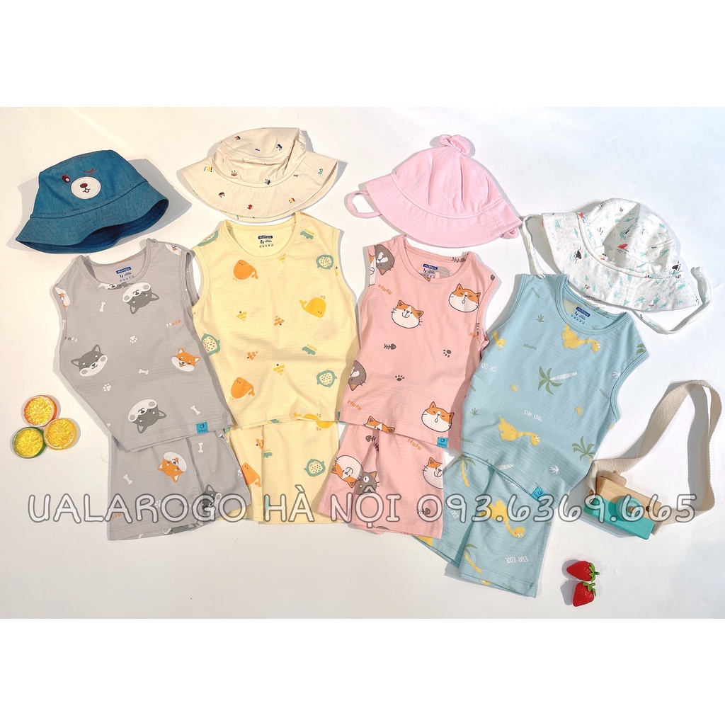Bộ QA ba lỗ Mompa 4 màu chất liệu Cotton cho bé 1 tuổi đến 5 tuổi