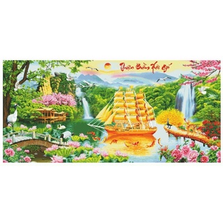 TRANH ĐÍNH ĐÁ THUẬN BUỒM XUÔI GIÓ MỚI NHẤT ĐÍNH KÍN TOÀN BỘ 100% 6067 KT:180x90CM