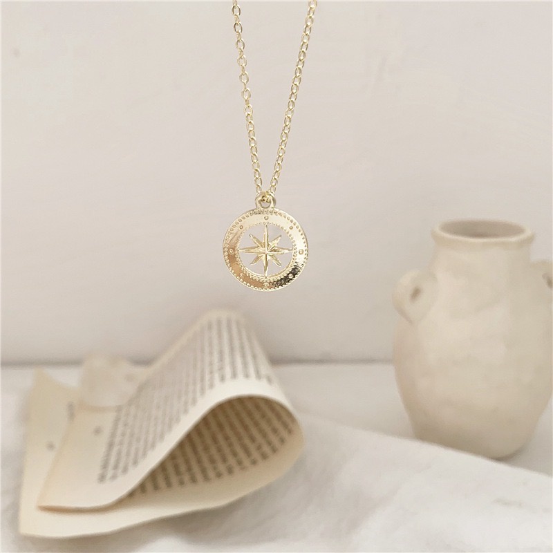 Dây chuyền, vòng cổ mặt tròn phong cách Vintage NL041Leace.accessories