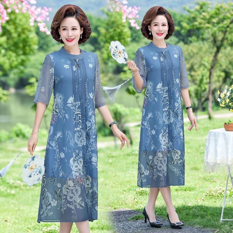 Váy đầm trung niên, váy đầm trung niên quảng châu cao cấp