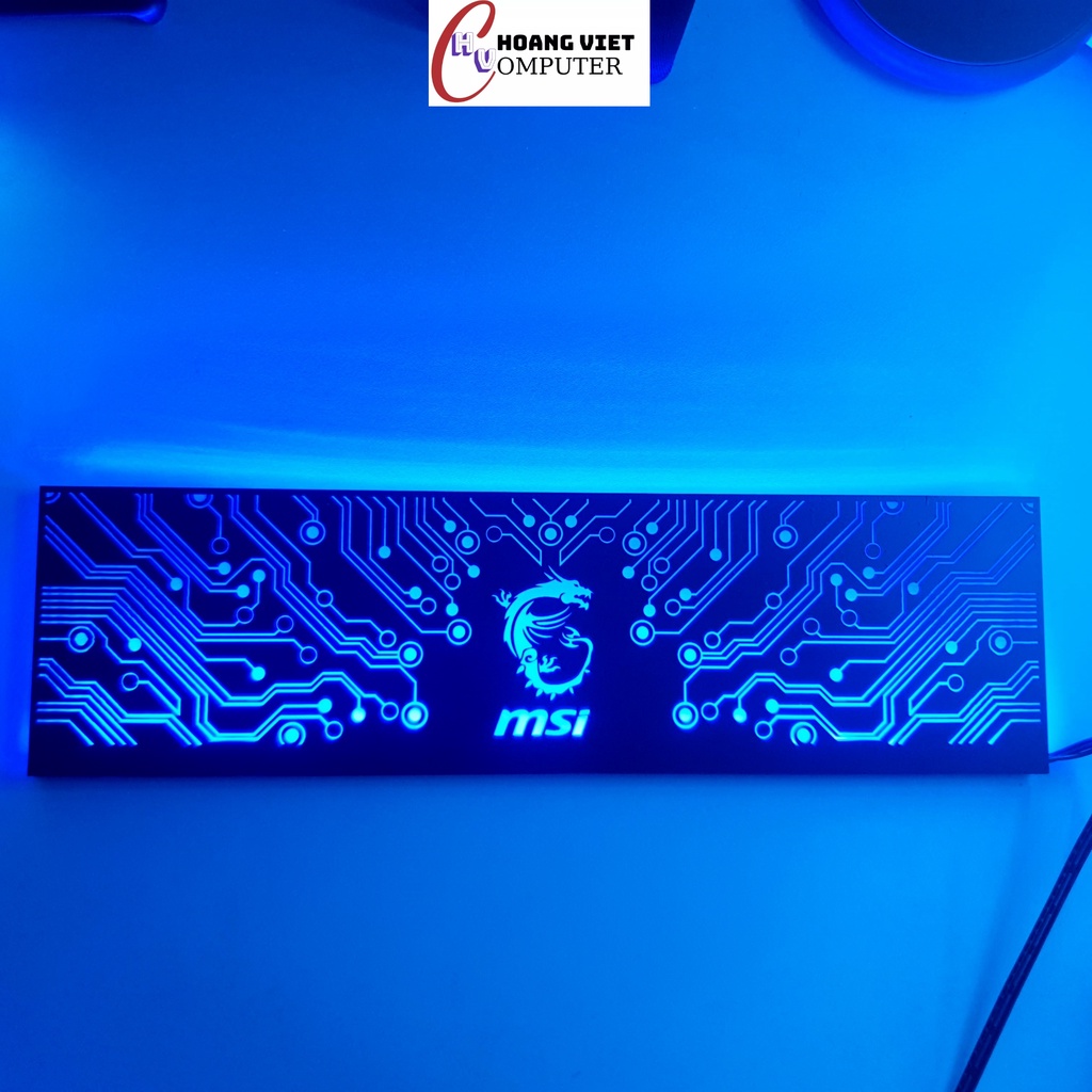 [RẺ NHẤT SHOPEE] Tấm che nguồn Led RGB logo MSI, đồng bộ màu Hub Coolmoon,Cover nguồn hình mạch điện vô cực SIÊU ĐẸP