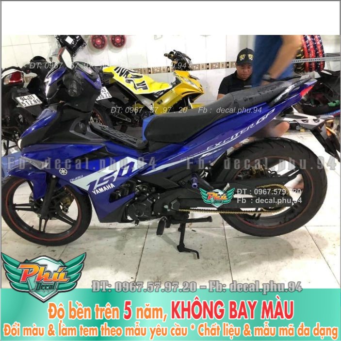 Tem rời Exciter 150 Xanh Trắng GP (X) -1