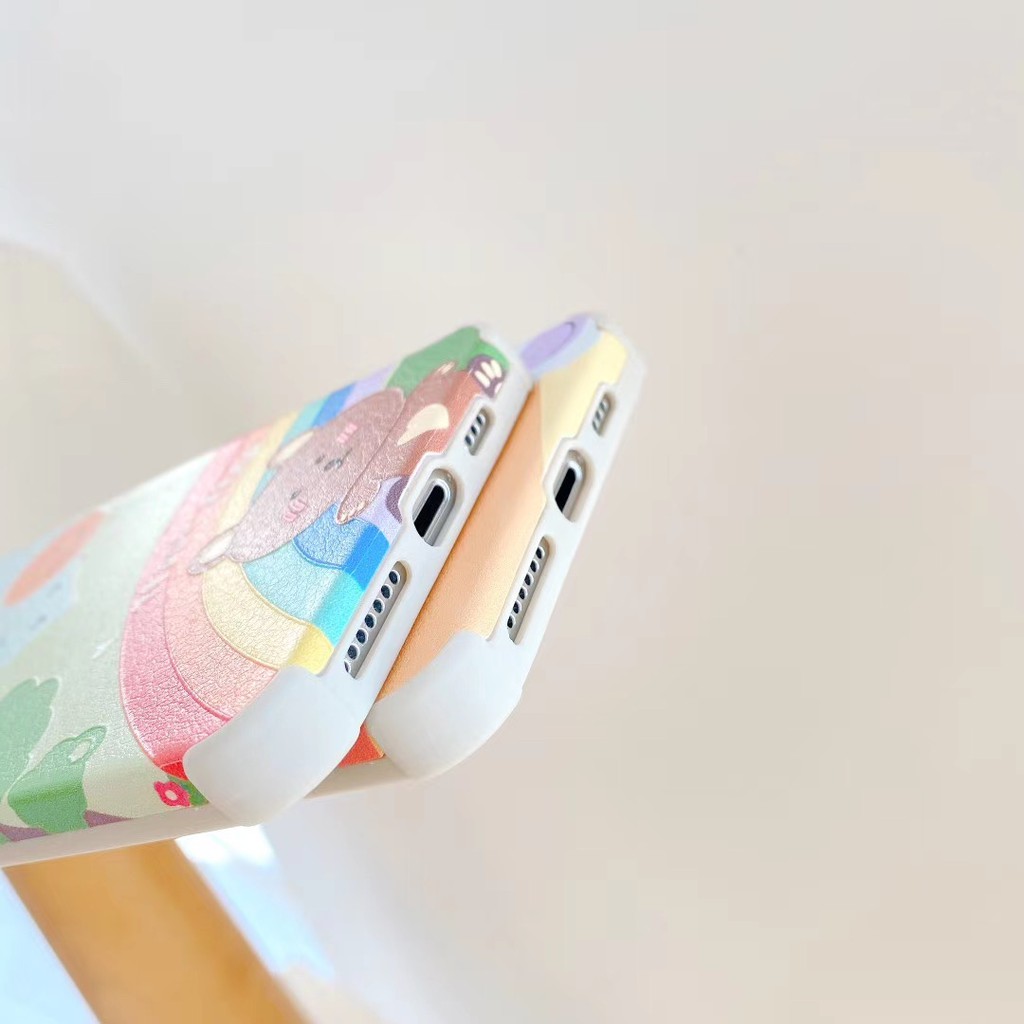 Ốp điện thoại mềm hình gấu cầu vồng cho iPhone 7 8 SE2020 Plus X XS XR XSmax 11 Pro Promax | BigBuy360 - bigbuy360.vn