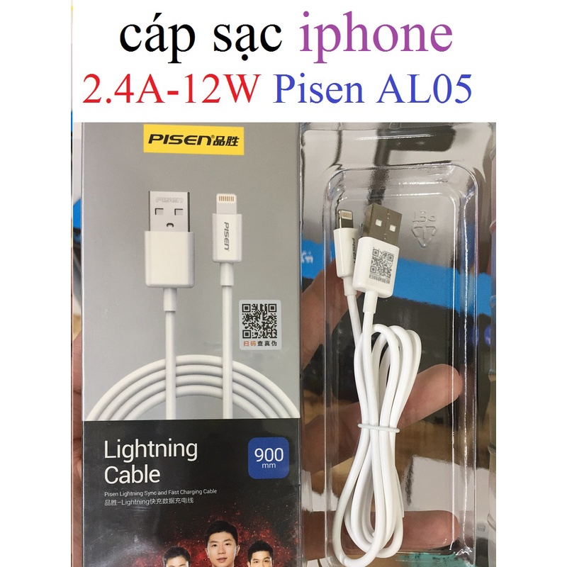 Cáp sạc Pisen AL05,dây cáp sạc IP