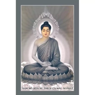 Tranh dán tường kim sa Phật Thích Ca 65 x 100 cm
