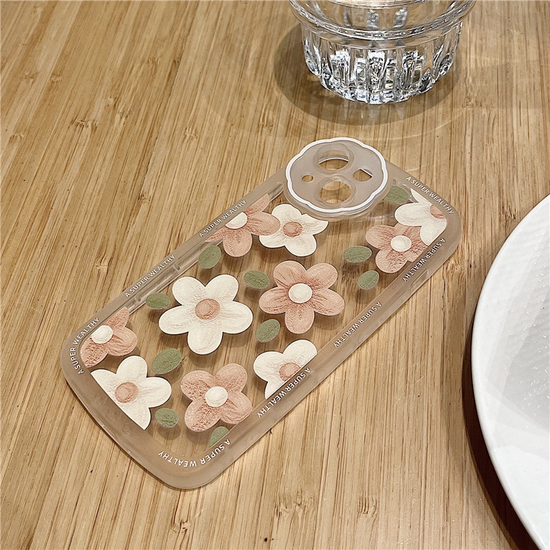 Ốp lưng iphone Ốp Điện Thoại Họa Tiết Hoa Và Sóng Biển Cho iphone14Promax / 7plus / 8 / 8plus / x / xr / xs / 11 / 12 / 13 / pro / max / plus / promax