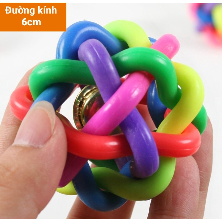 Đồ Chơi Trái Cầu Cao Su 7 Màu Có Chuông Cho Chó Mèo - Bóng Cao su cho thú cưng Hàng Loại 1 Siêu Chắc Đẹp