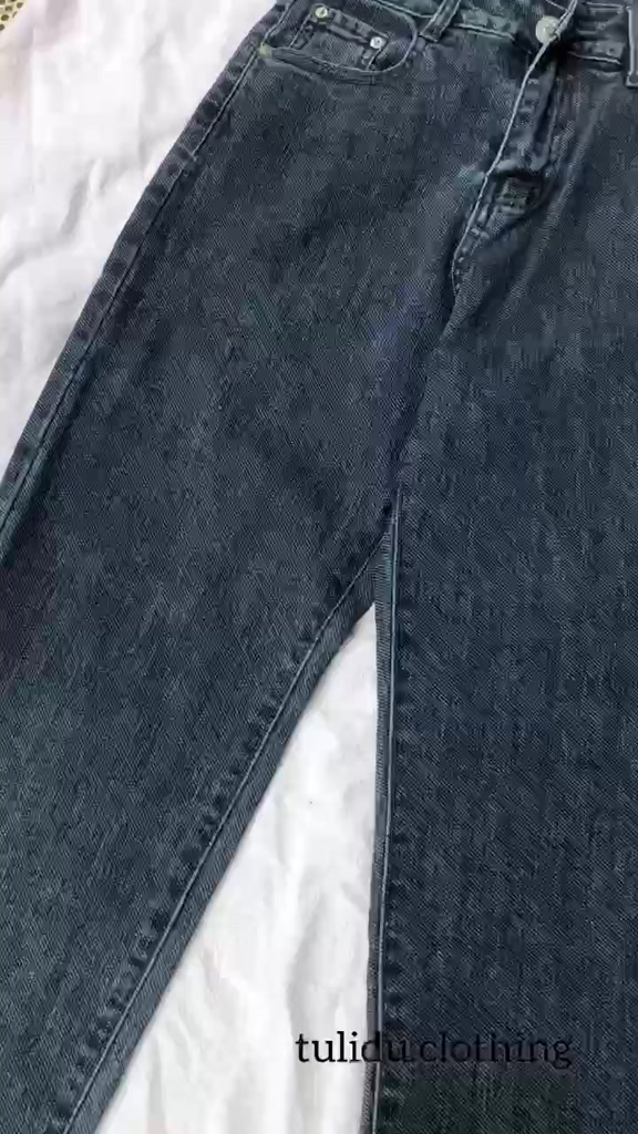 Quần bò baggy nữ Gemma lưng cao vải co giãn, quần jean baggy nữ cạp cao phong cách | BigBuy360 - bigbuy360.vn