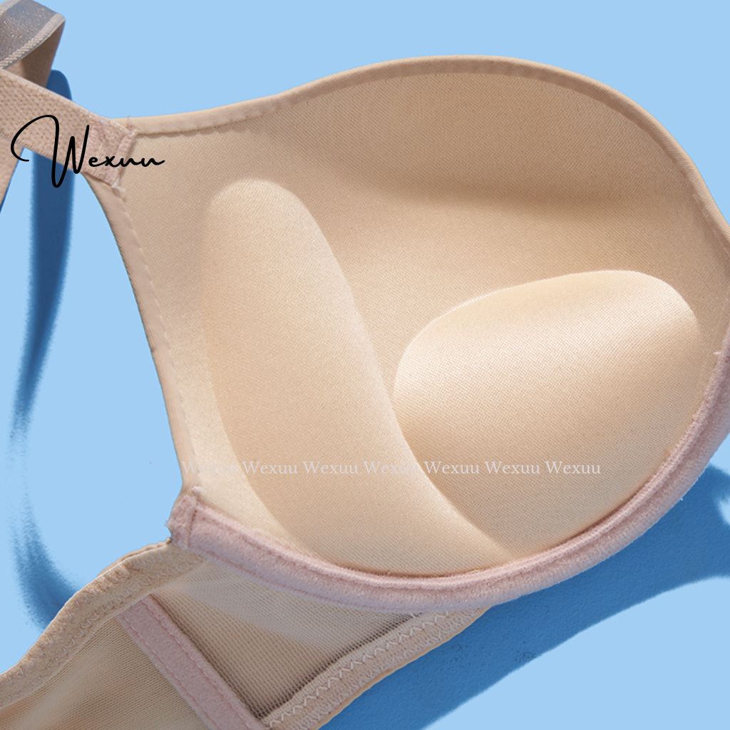 Áo lót nữ đúc su đệm vừa có gọng Wexuu Design đệm kép viền lượn phối nơ ôm và nâng đẩy ngực - AV30