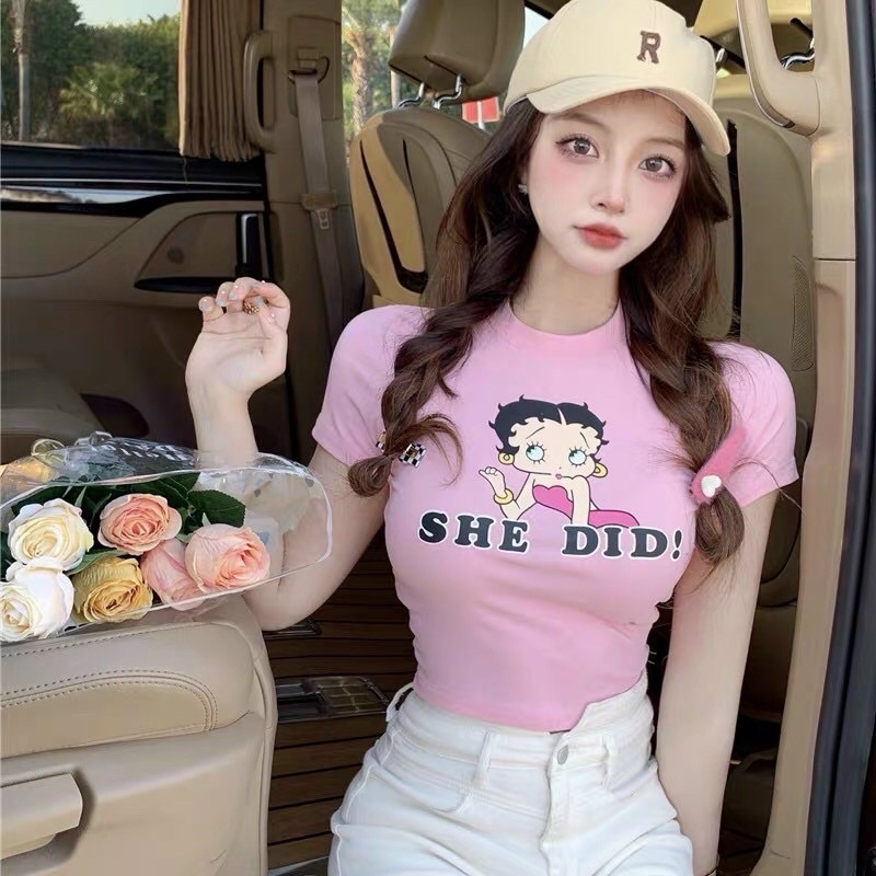 Áo croptop thun SHE DID GB alohashop91