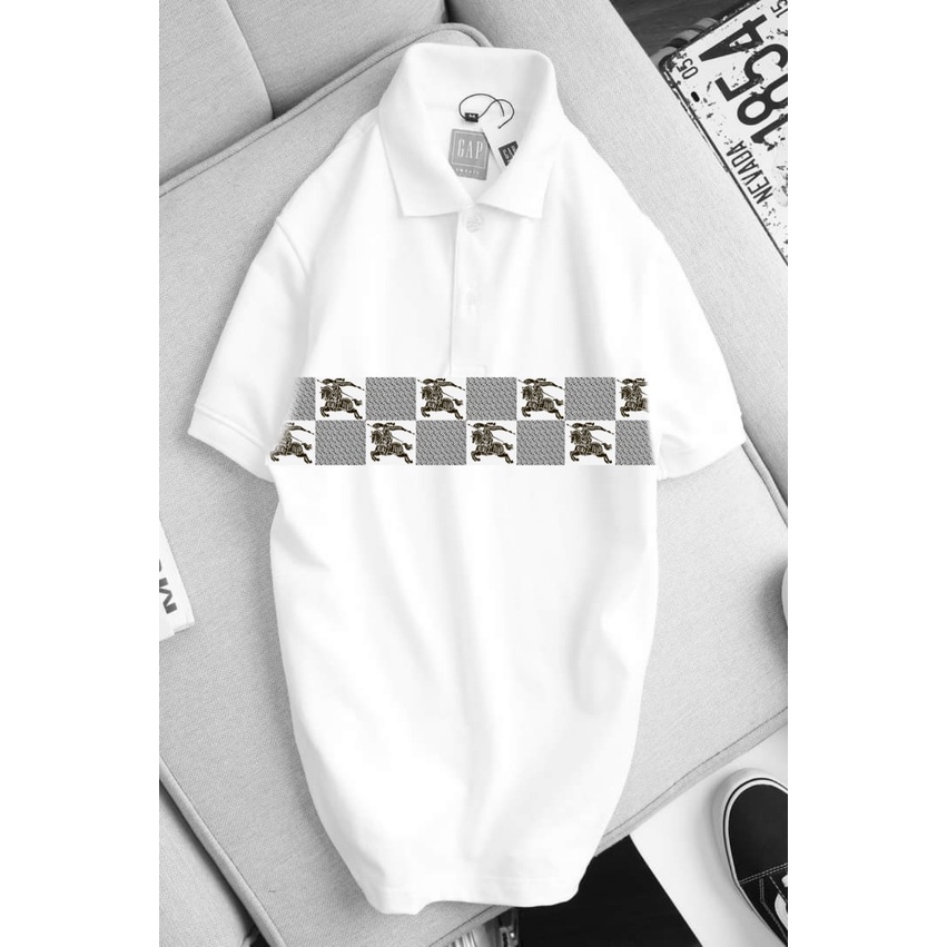 ÁO THUN POLO UNISEX NAM NỮ HOẠ TIẾT CARO NGỰA CHIẾN