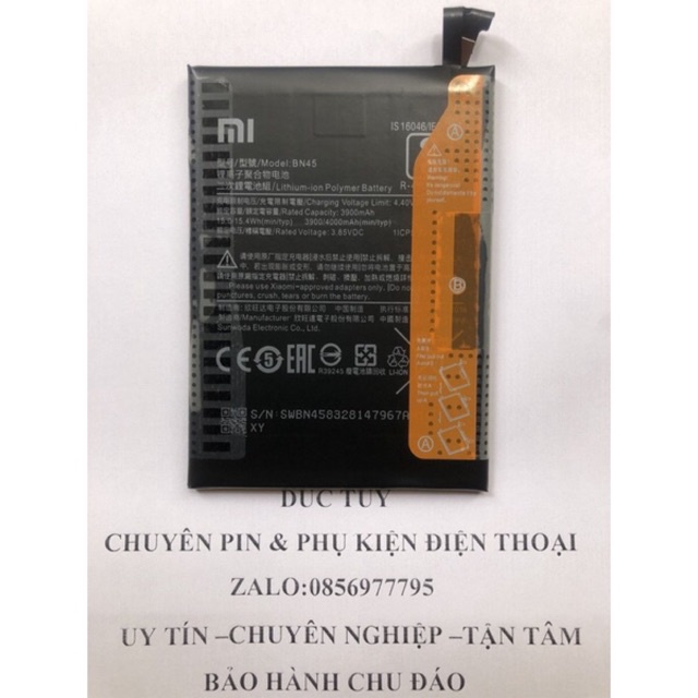 Pin xiaomi redmi Note 5 pro bn45 note5 pro dung lượng 400mah pin nhập mới 100% chưa lắp máy
